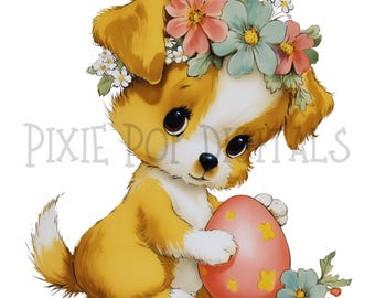 Paquete de 26 imágenes prediseñadas vintage de Pascua, imágenes prediseñadas de animales de granja de Pascua, imágenes prediseñadas de diario basura de álbumes de recortes, gráficos para uso comercial