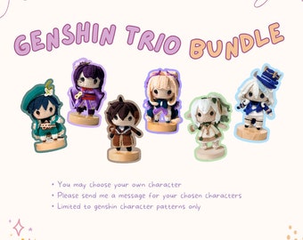 Zestaw Trio Genshin Amigurumi/wzór szydełkowy