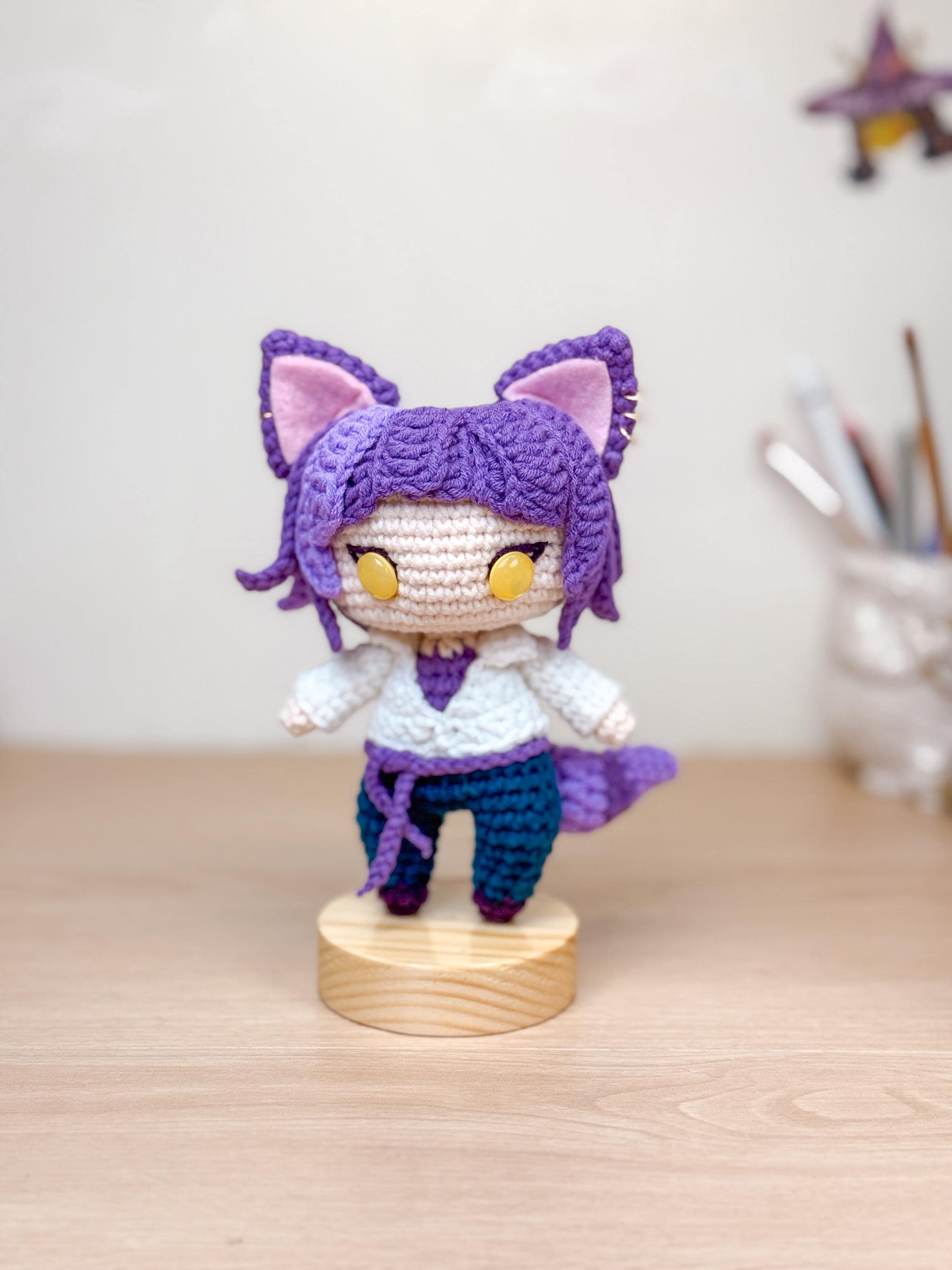 Purple Cat Amigurumi/crochet Pattern Twisted Wonderland - Etsy
