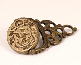 18th Century Dual Sided Intaglio Seal | Armorial Achievement Griffin and Regal Man Portrait