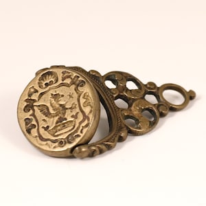 18th Century Dual Sided Intaglio Seal | Armorial Achievement Griffin and Regal Man Portrait