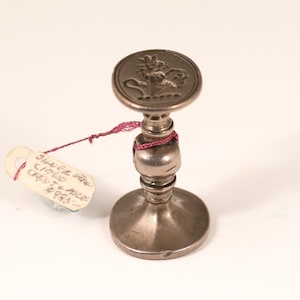 Antique Seal 18th Century French Silver | Circa 1760. Royal Lion and Fleur de Lis Dual Sided Letter Seal