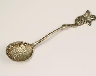 Cuchara antigua Art Nouveau de plata esterlina para pomelo – Motivo de granada