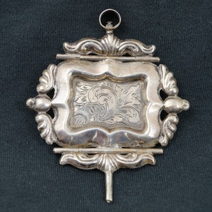 Antique Victorian Pocket Watch Key – Ornate Silver Wind-Up Key for Timepieces & Chatelaine Chains