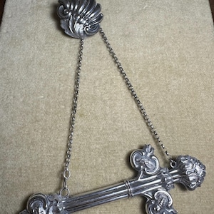 Antique European Silver Chatelaine Sword & Utility Set | Ornate 19th Century Chatelaine with Suspended Tools | Historical Jewelry