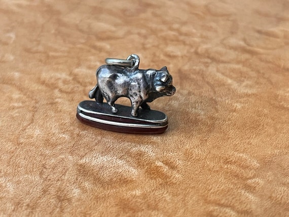 Antique Silver Steer and Carnelian Fob - image 3