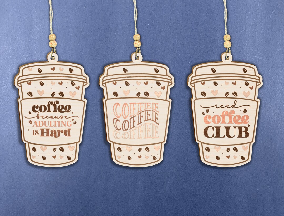 Coffee Ornaments SVG Bundle Iced Coffee Ornament Svg 3D Etsy