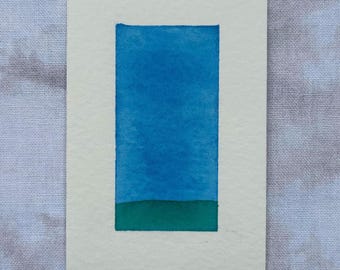 Ciel clair - Mini peinture de paysage aquarelle - 2 x 3 po