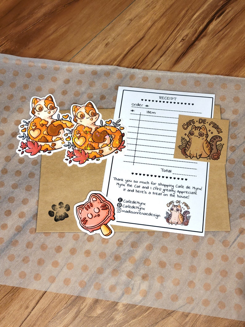 Cute Orange Cat Sticker Holographic or Clear Laminate, Laptop Water Bottle Water Resistant Sticker, Aesthetic Glossy Vinyl Cat Sticker image 10