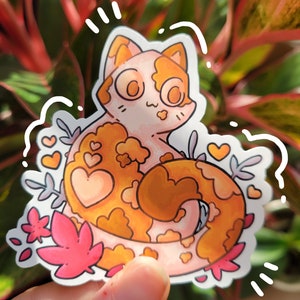 Cute Orange Cat Sticker - Matte Die Cut Vinyl Sticker, Computer Laptop ...