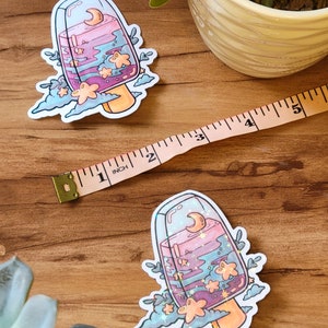 Ice Pop Space Sticker Holographic or Clear Laminate, Laptop Water Bottle Water Resistant Sticker, Aesthetic Glossy Vinyl Food Sticker image 3