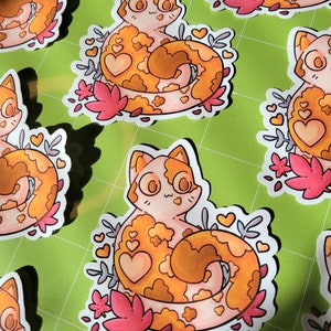 Cute Orange Cat Sticker - Matte Die Cut Vinyl Sticker, Computer Laptop ...
