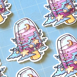 Ice Pop Space Sticker Holographic or Clear Laminate, Laptop Water Bottle Water Resistant Sticker, Aesthetic Glossy Vinyl Food Sticker image 6