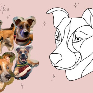 Custom Pet Stained Glass Pattern Design Digital Download PNG For ONE Pet Glass Patterns by C