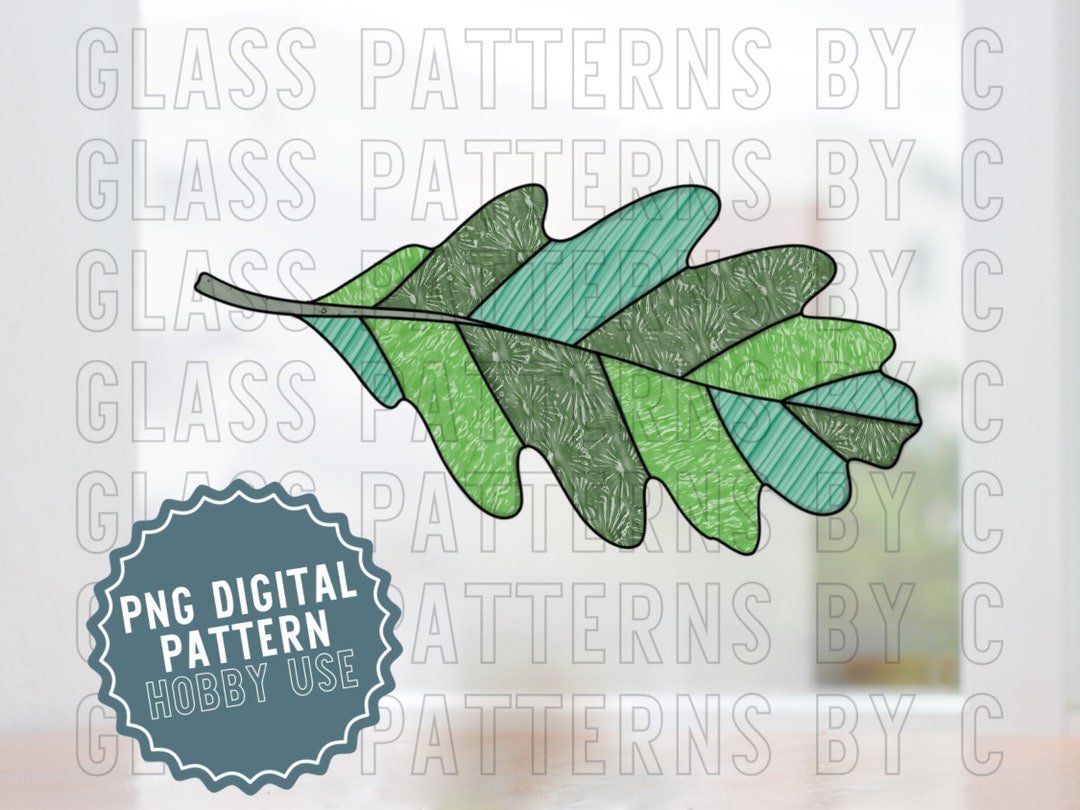 Oak Leaf Stained Glass Pattern Digital Download Etsy