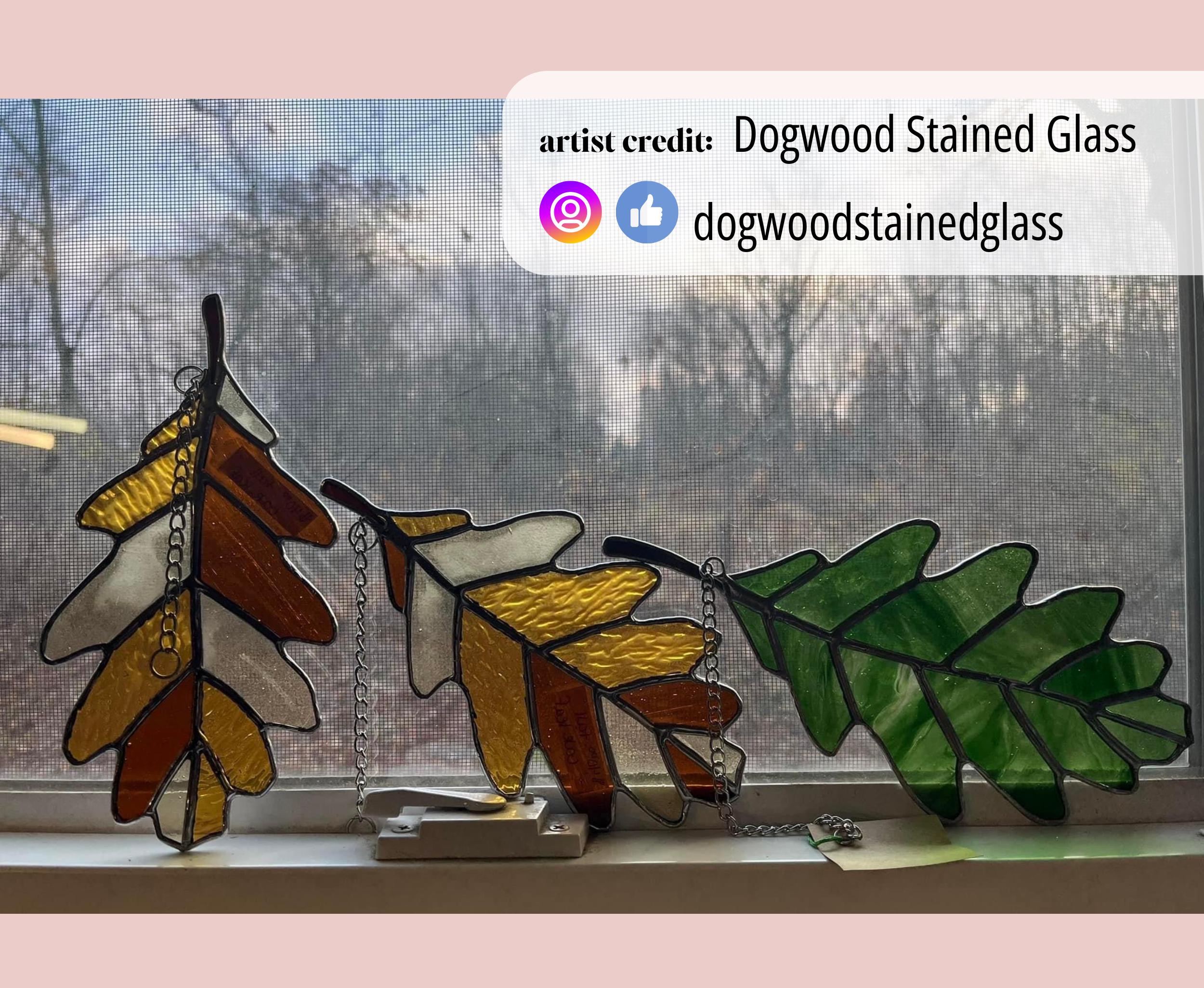 Oak Leaf Stained Glass Pattern Digital Download PNG PDF Glass Patterns ...
