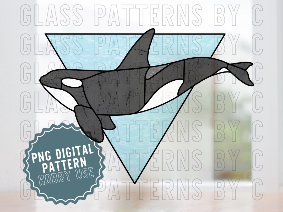 Orca Stained Glass Pattern Digital Download Killer Whale (Instant