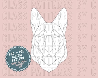 Deutscher Schäferhund Glasmalerei Muster Digital Download GSD Suncatcher