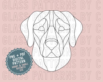 Labrador dog stained glass pattern - Etsy 日本