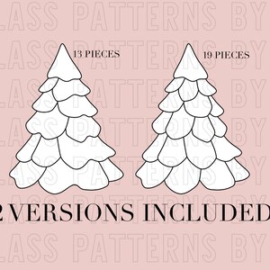 Evergreen Tree Stained Glass Pattern Digital Download Glass Patterns by C PNG PDF SVG Christmas Santa Hat Lights Holiday Winter Pine image 2