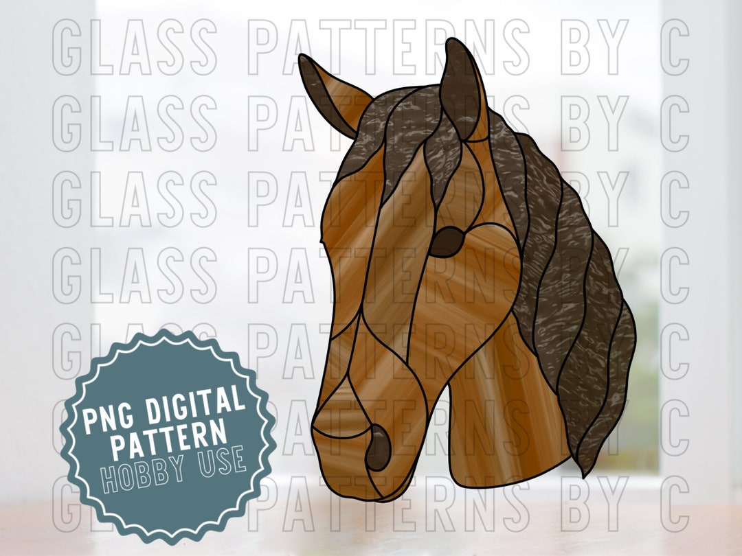 Horse Stained Glass Pattern Digital Download Pony Stallion - Etsy