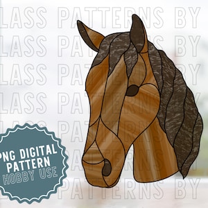 Horse Stained Glass Pattern Digital Download Pony Stallion Glass Patterns by C PNG SVG PDF