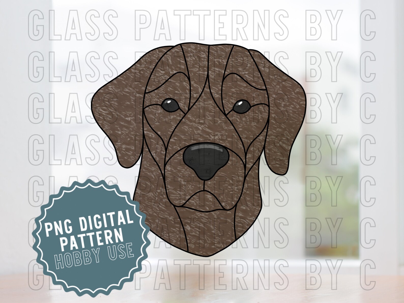 Labrador Retriever Stained Glass Pattern Design Digital Etsy