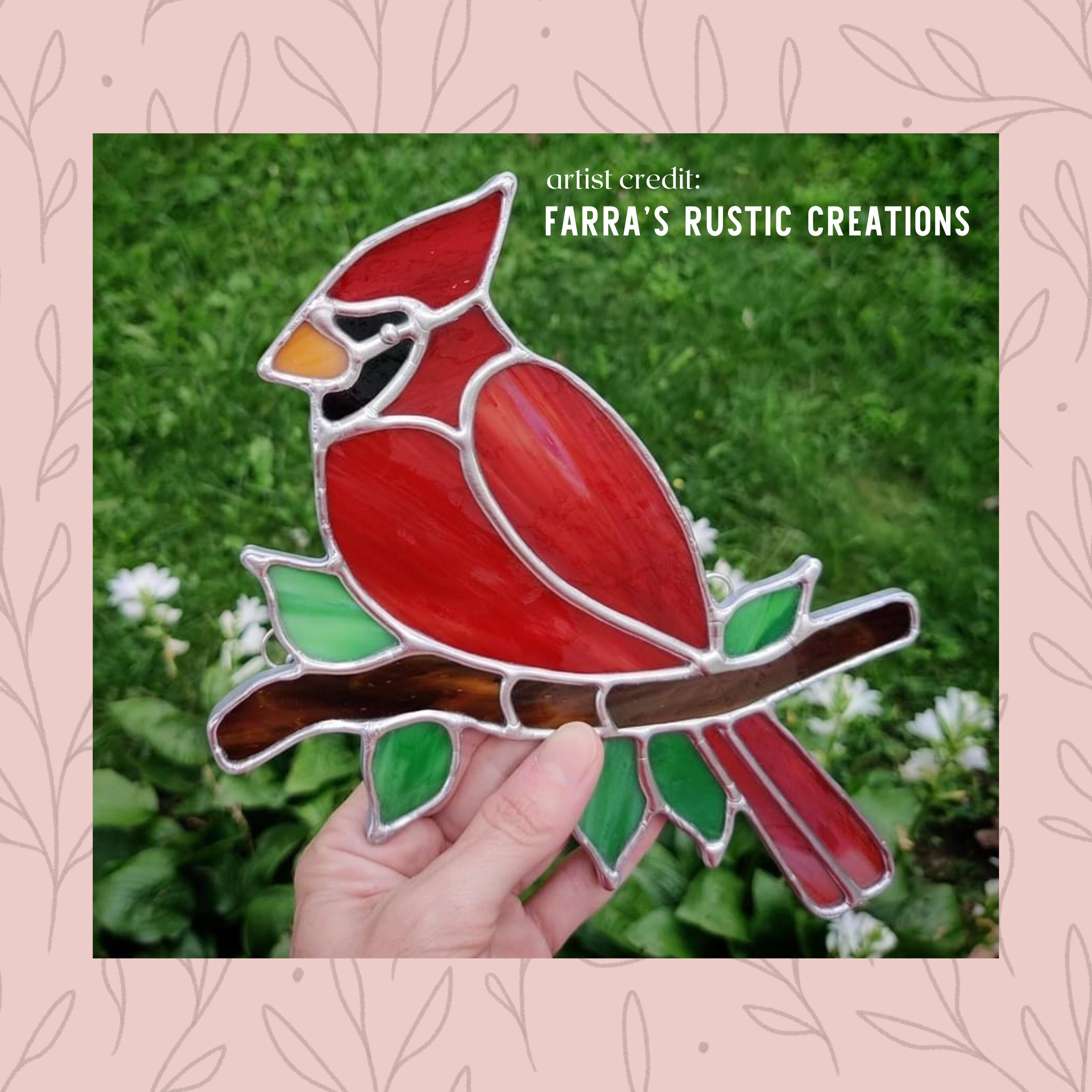 Cardinal Stained Glass Pattern Digital Download SVG PNG PDF Glass ...
