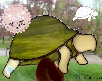 Schildkröte Glasmalerei Muster Digitaler Download Glasmuster von C Schildkröte PNG SVG PDF Haustier Porträts