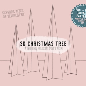 3D Tree Stained Glass Pattern Digital Download Christmas Pine Tree Evergreen