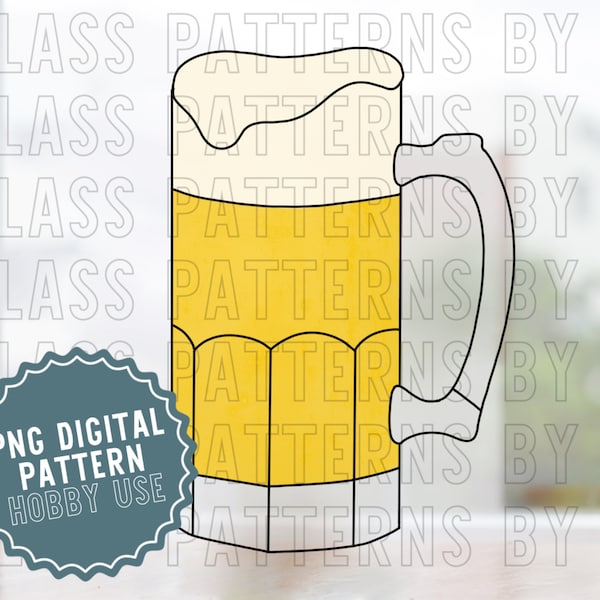 Beer Mug Stained Glass Pattern Digital Download