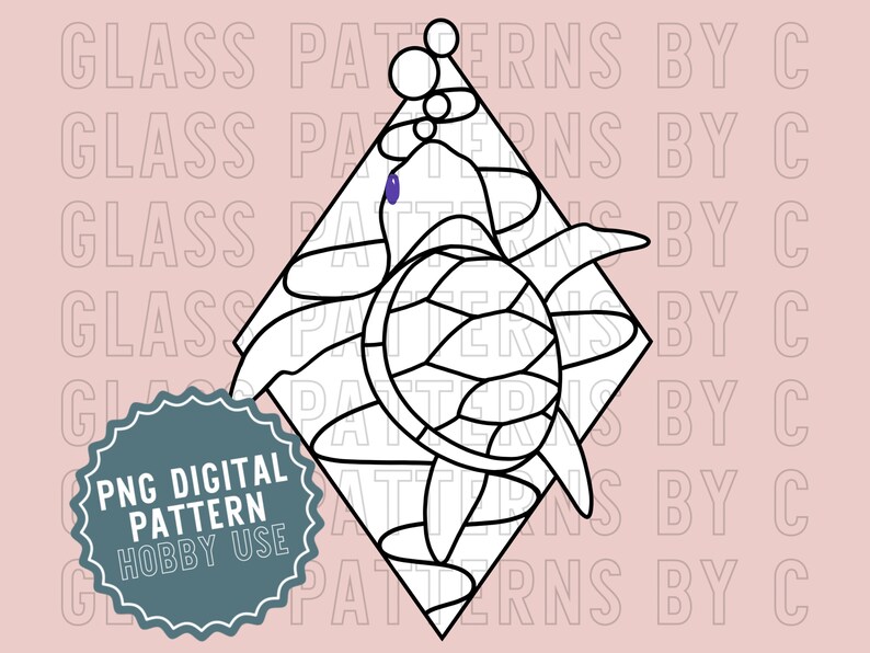 Sea Turtle Stained Glass Pattern Digital Download - Etsy