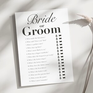Bride or Groom Game | Bridal Shower Game | Bride Or Groom Simple Design | Engagement Party Game | Instant Download | Print at Home