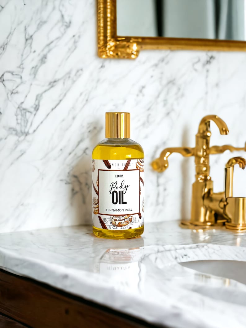 Cinnamon Roll Body Oil 8 oz | Gift For Mom | Selcare Gift | Selfcare Routine | Essential Oils | Vegan Skincare | Best Holiday Gifs | Selcare immagine 2
