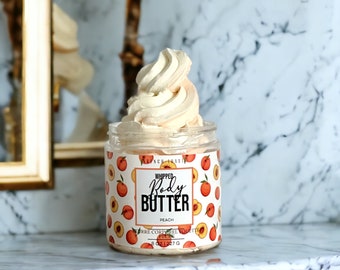 8 oz Whipped Shea Butter Peach Body Butter| Thank You Gift | Gift For Her | Wife Gift | Whipped Body Butter | Dry Skin Hydration