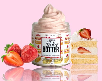 8 oz Strawberry Shortcake Whipped Body Butter | Thank You Gift | Gift For Her | Wife Gift | Gift For Mom | Whipped Shea Butter