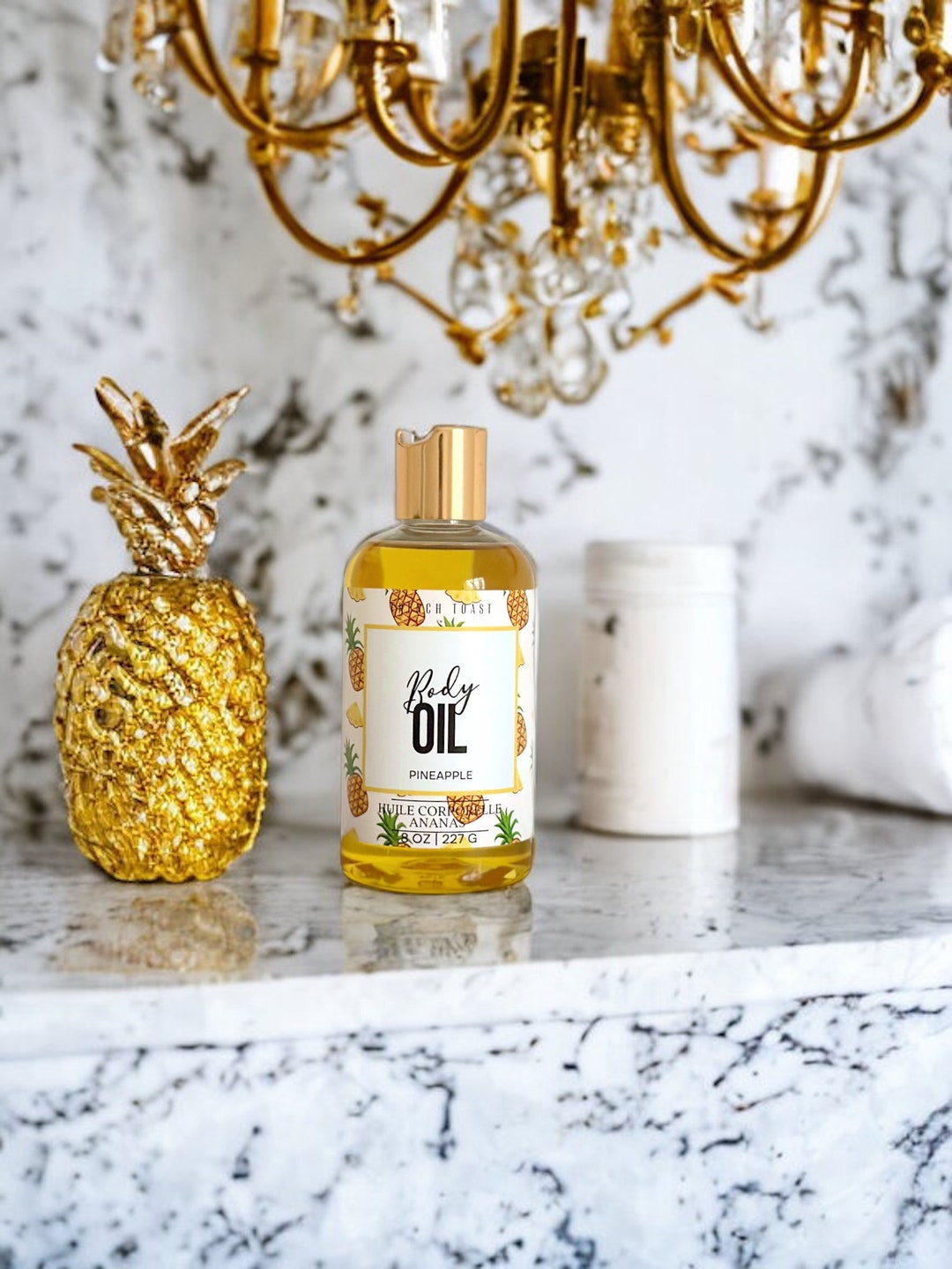 Oil Pineapple Scented Body Oil 8 Oz , Pineapple Body Glow Oil, Hand