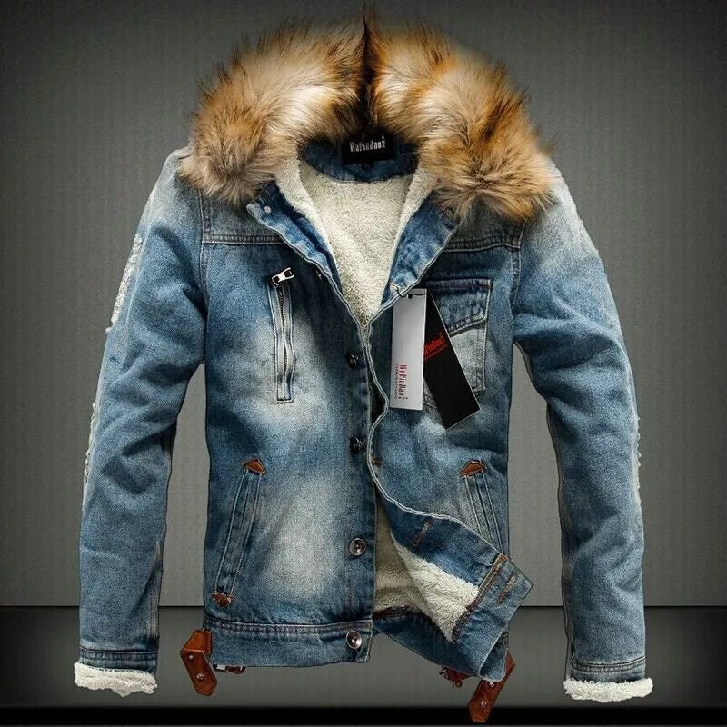 furlined denim jacket