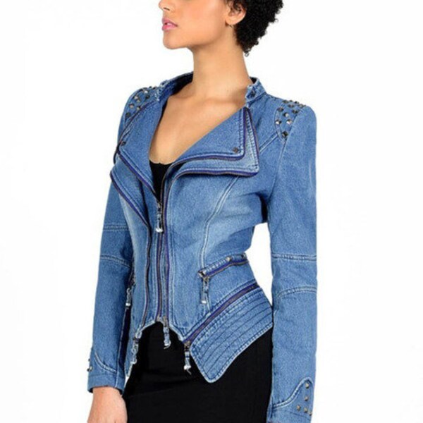 Long Denim Jacket Etsy