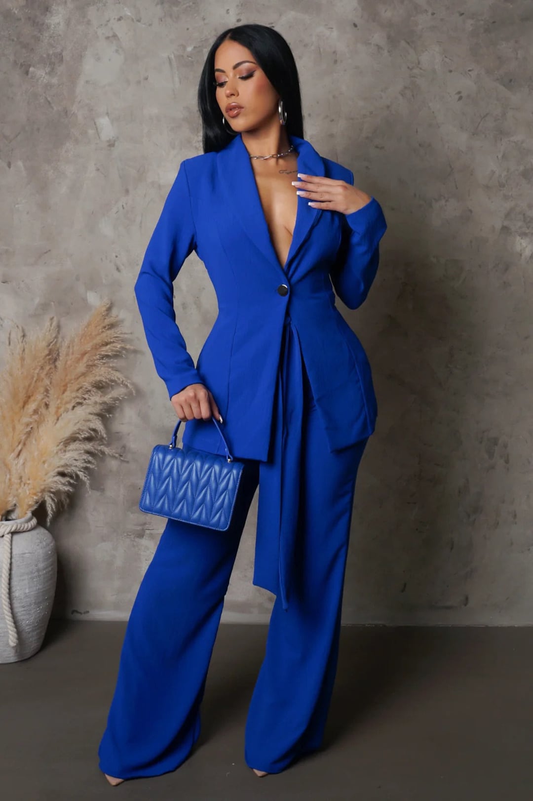 Womens 2pc Royal Blue Pant Suit - Etsy