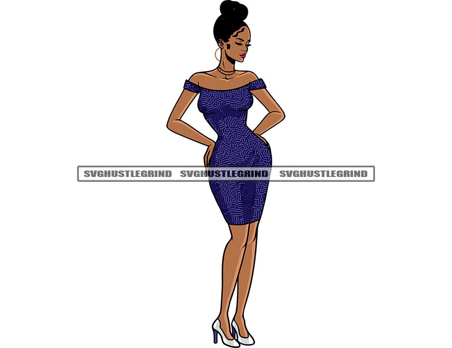 Blue Dress With Gold Heels - Etsy