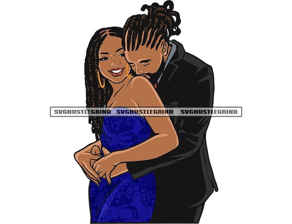 Black Couple Man Woman Black Love Relationship Dreads Locs