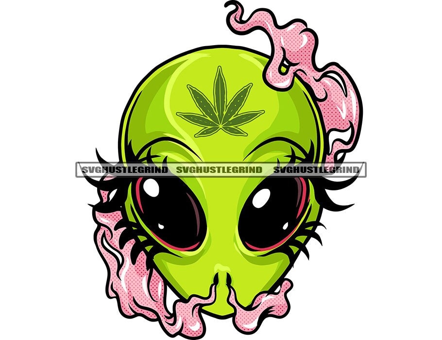 Green Alien Smoking