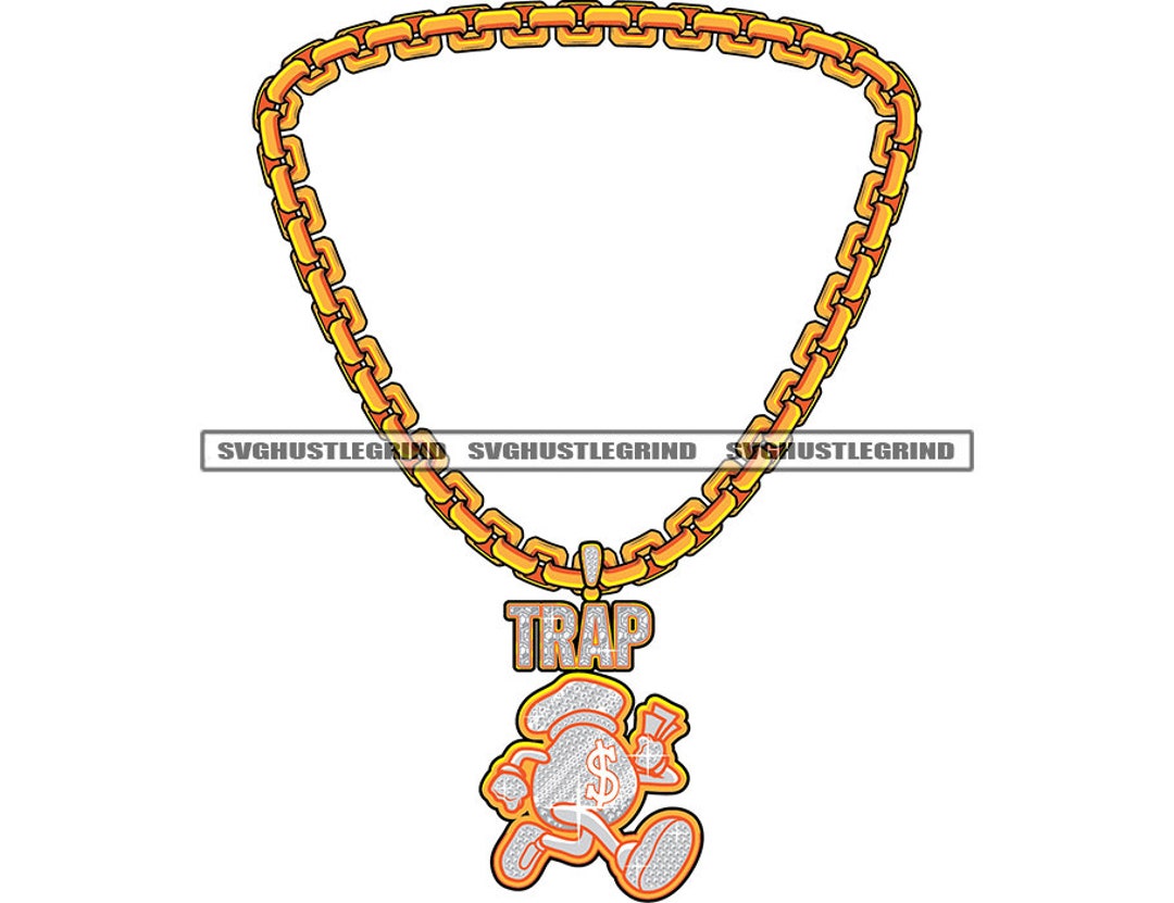 Gold Chain Trap Bank Money Bag Charm Jewelry Accessory Pendant Emblem ...