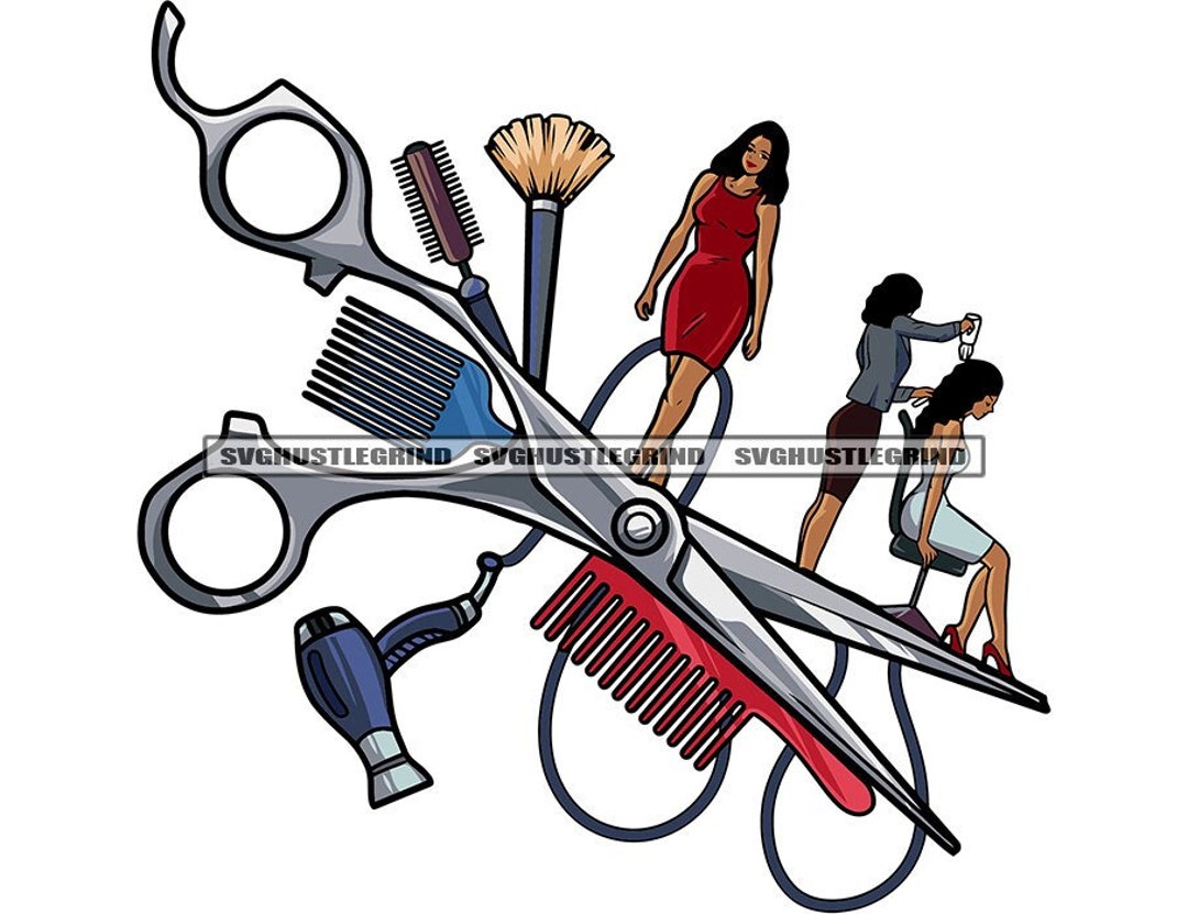 Black hairdresser scissors on wooden background, close up Stock Photo by  AtlasComposer