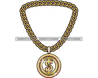 Pendentif Doré En Forme De Dollar - Dimensions 10,5 X 9 Cm - Neuf Avec étiquettes