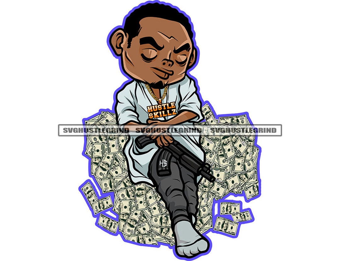 Buy Gangster Black Male Cartoon Sitting Gold Chain Pile Cash Money Online in India - Etsy Buy Gangster Black Male Cartoon Sitting Gold Chain Pile Cash Money Online in India - Etsy