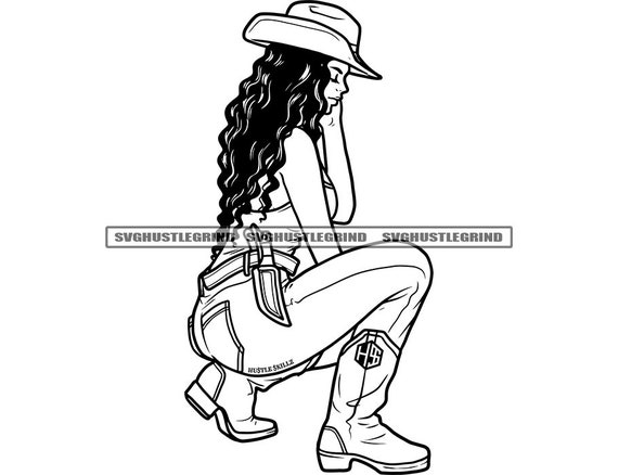 Ensemble De Chapeaux De Cow-girl Sketch Outline Chapeaux Avec