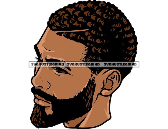 Bel homme noir Fraîche Coupe de cheveux Bouclé Afro Fade Full