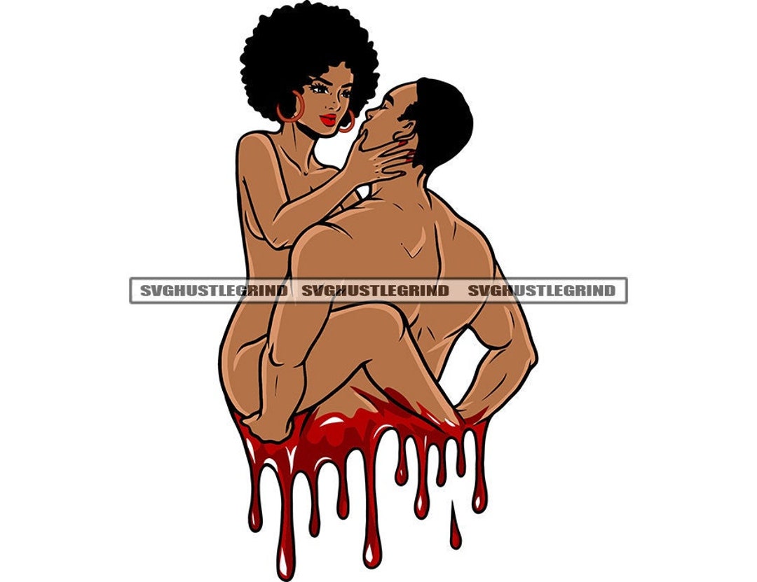 Black Couple Man Woman Embraced Intimacy Dripping picture image photo